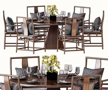 New Chinese Style Dining Table And Chairs-ID:247393122