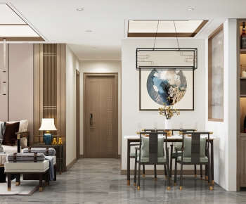 New Chinese Style A Living Room-ID:496251729