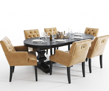 American Style Dining Table And Chairs-ID:269637458