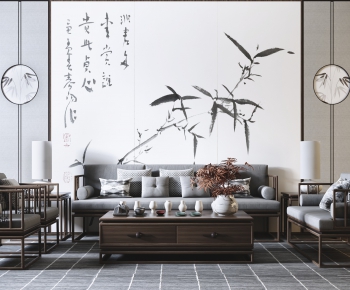 New Chinese Style Sofa Combination-ID:317943825