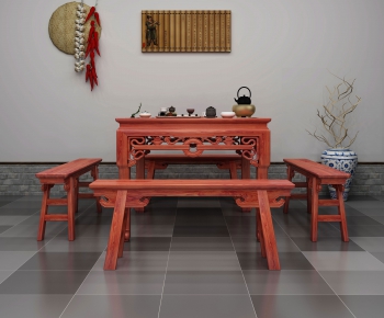 Chinese Style Dining Table And Chairs-ID:701392675