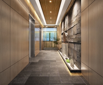 Japanese Style Office Elevator Hall-ID:755331363