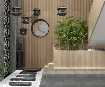 New Chinese Style Stairwell-ID:391877357
