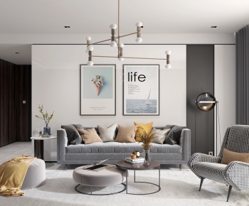Modern A Living Room-ID:662407844