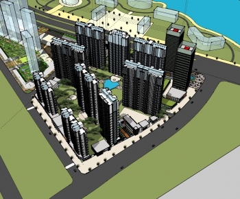 Modern Architectural Bird's-eye View Planning-ID:985573685