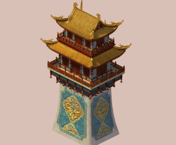 Chinese Style Ancient Architectural Buildings-ID:346287424