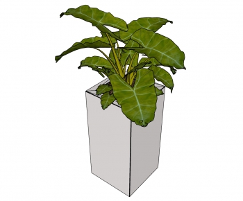 Modern Potted Green Plant-ID:713572753