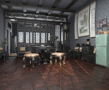 Chinese Style A Living Room-ID:589918794