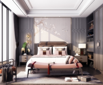 New Chinese Style Bedroom-ID:667377816