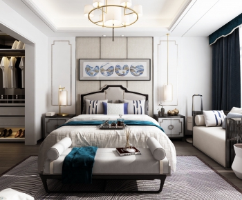 New Chinese Style Bedroom-ID:454236866