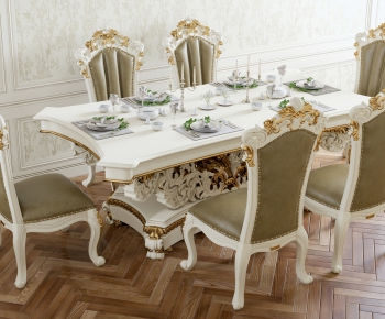 European Style Dining Table And Chairs-ID:697114598