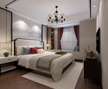 New Chinese Style Bedroom-ID:292255941