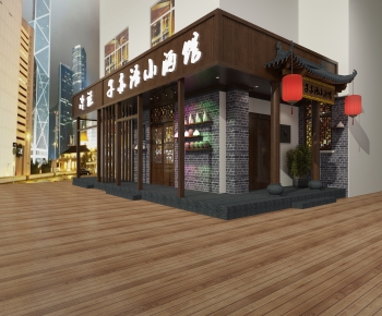 New Chinese Style Facade Element-ID:419317999