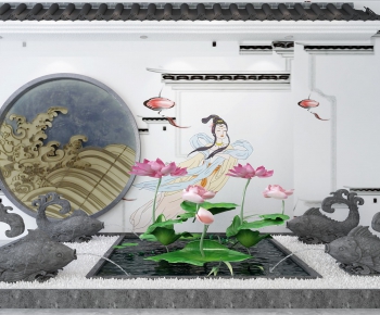 New Chinese Style Garden Landscape-ID:409827314