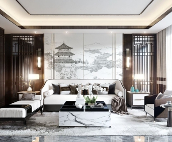 New Chinese Style A Living Room-ID:236669911