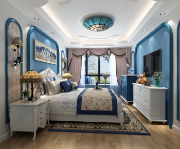 Mediterranean Style Bedroom-ID:967390891