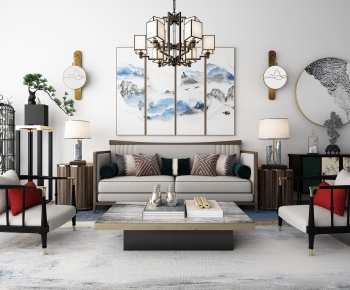 New Chinese Style Sofa Combination-ID:170826473