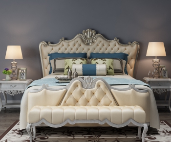 European Style Double Bed-ID:599930929