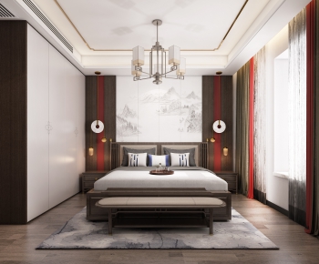 New Chinese Style Bedroom-ID:985259921