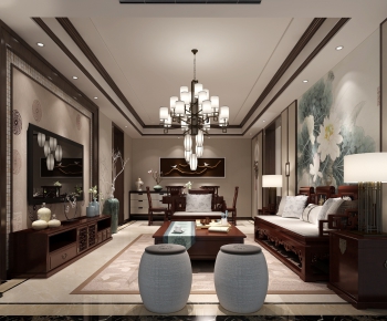 Chinese Style A Living Room-ID:626851225