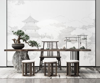 New Chinese Style Tea Tables And Chairs-ID:543758727