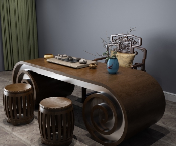 New Chinese Style Tea Tables And Chairs-ID:125289248