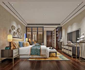 New Chinese Style Bedroom-ID:633250372