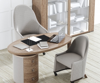 Modern Computer Desk And Chair-ID:421844842