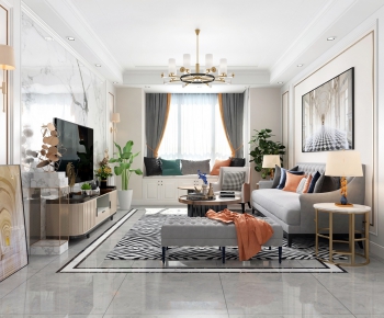 Simple European Style A Living Room-ID:721308971