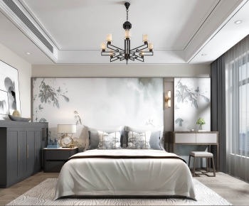 New Chinese Style Bedroom-ID:604272592