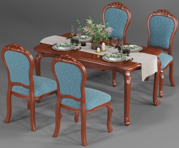 European Style Dining Table And Chairs-ID:377624742