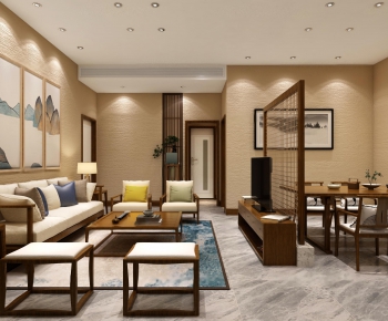 New Chinese Style A Living Room-ID:507251356