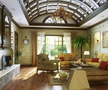 American Style Idyllic Style A Living Room-ID:424244565