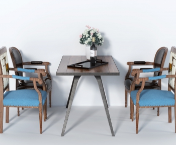 American Style Dining Table And Chairs-ID:486258577