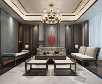 New Chinese Style A Living Room-ID:510503117