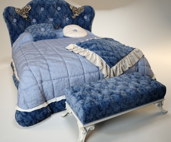Simple European Style Double Bed-ID:894438144