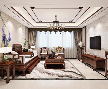 New Chinese Style A Living Room-ID:201342848