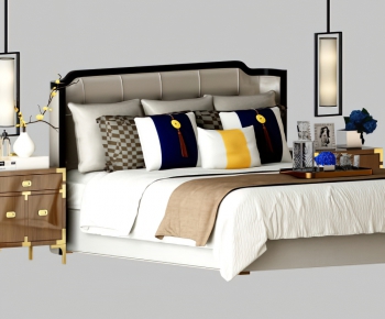 New Chinese Style Double Bed-ID:753510873
