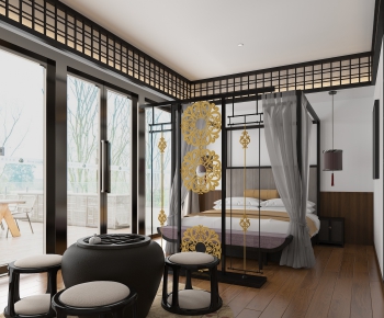 New Chinese Style Bedroom-ID:904664374