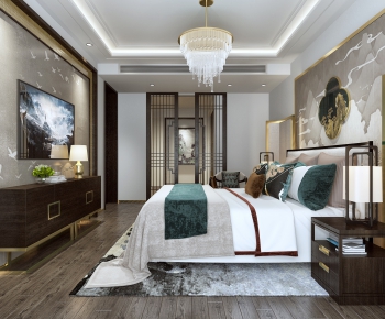 New Chinese Style Bedroom-ID:464254756