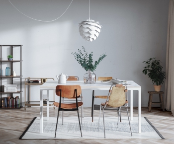 Nordic Style Dining Table And Chairs-ID:191393456