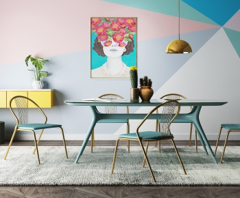 Nordic Style Dining Table And Chairs-ID:979925432
