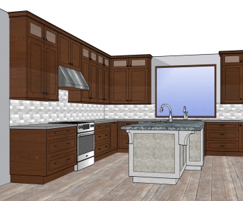 American Style Kitchen Cabinet-ID:755824165