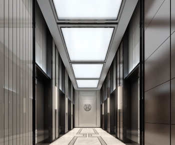New Chinese Style Office Elevator Hall-ID:192055796