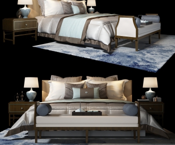 New Chinese Style Double Bed-ID:944267179