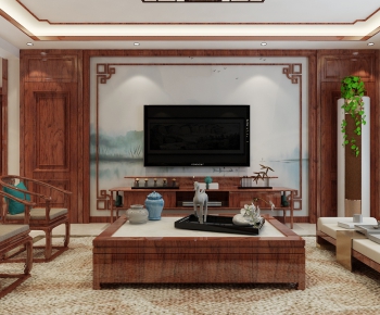 New Chinese Style A Living Room-ID:771865182