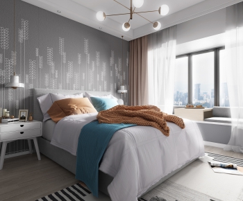 Nordic Style Bedroom-ID:393577918