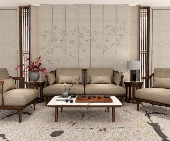 新中式沙发茶几台灯组合-ID:783836215