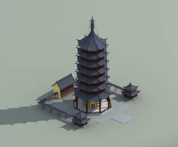 Chinese Style Ancient Architectural Buildings-ID:210591758