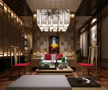 New Chinese Style Office Living Room-ID:898153653